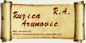 Ružica Arunović vizit kartica